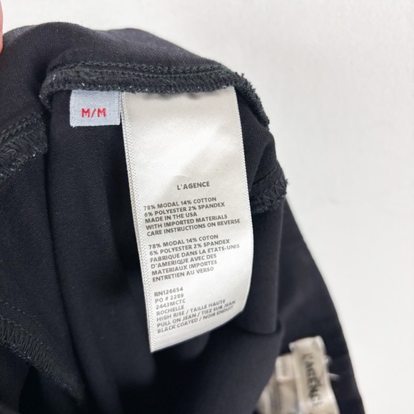L’agence Rochelle Black Coated Pull On Jeans Sz M - Picture 8 of 9